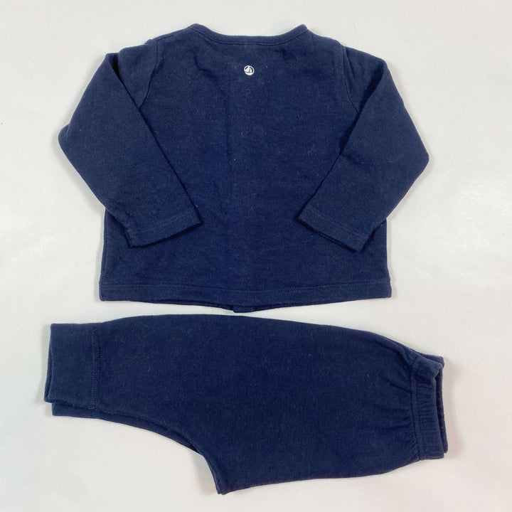 Petit Bateau navy organic cotton baby set 6M/67 2