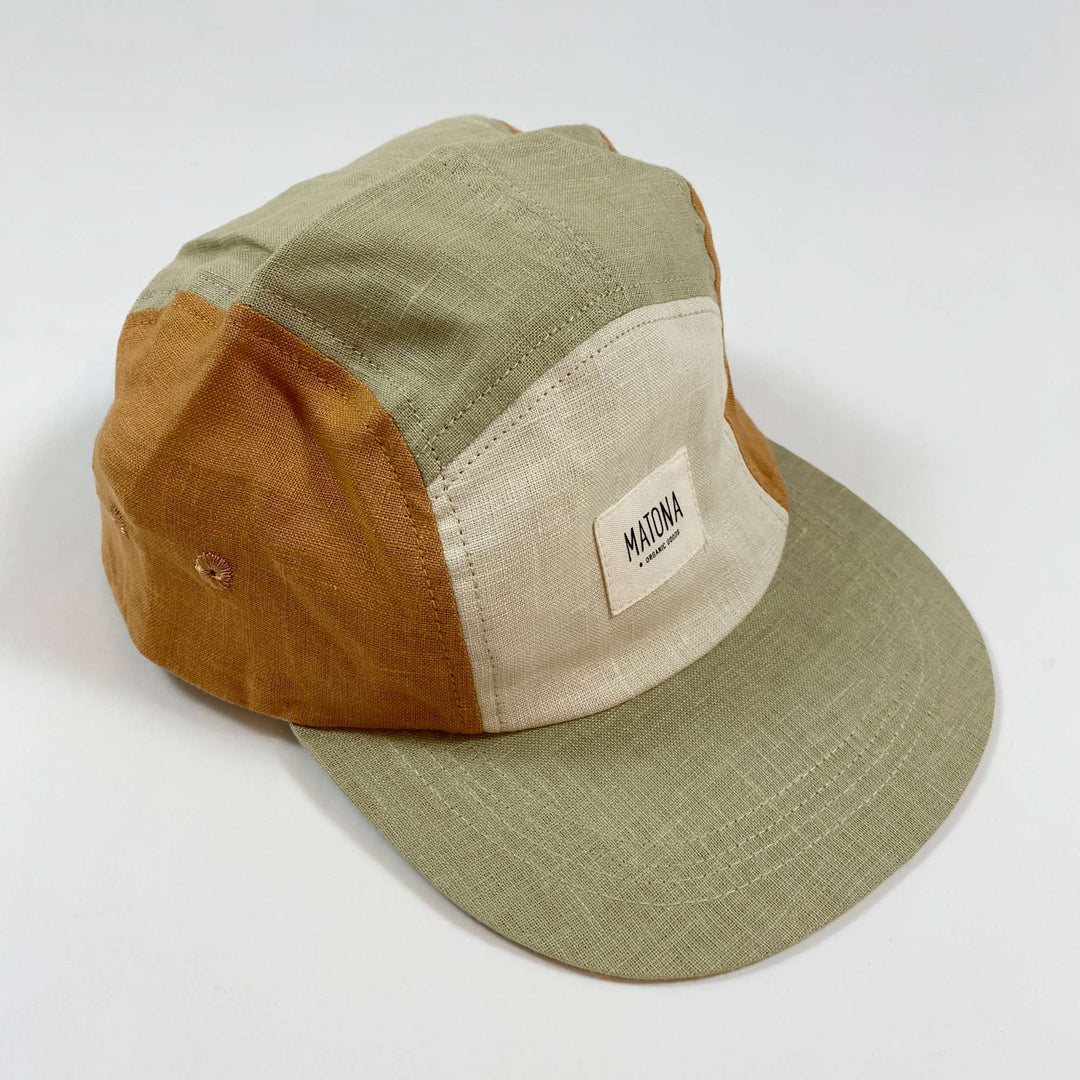 Matona green/almond/rust linen cap/Matona Second Season Large/55-60 1