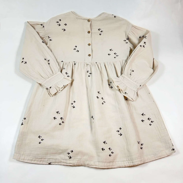 Búho beige bird cotton dress 8Y 3