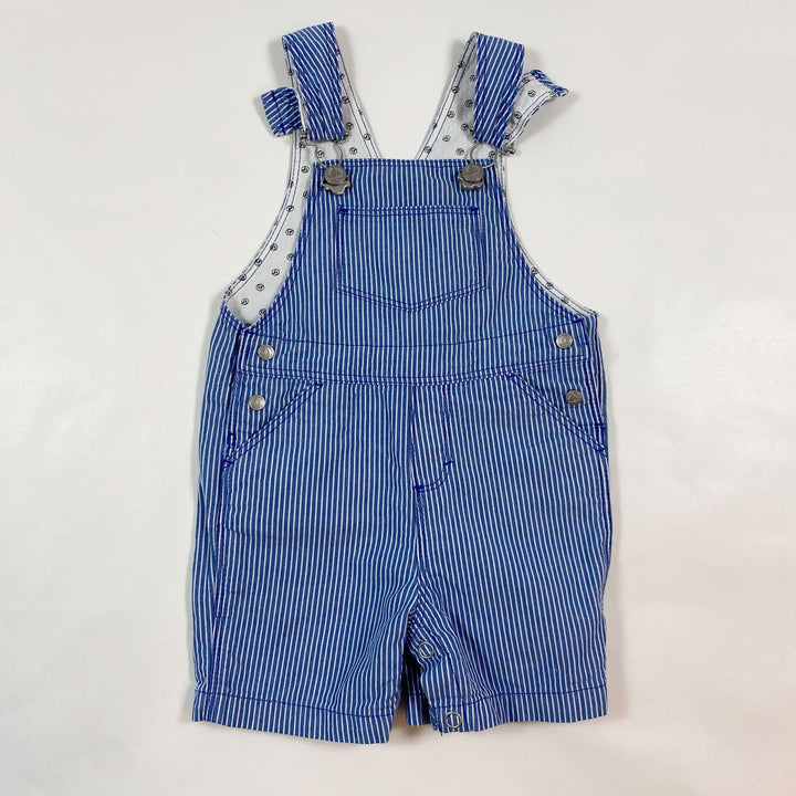 Petit Bateau blue stripe short dungarees 6M/67 1