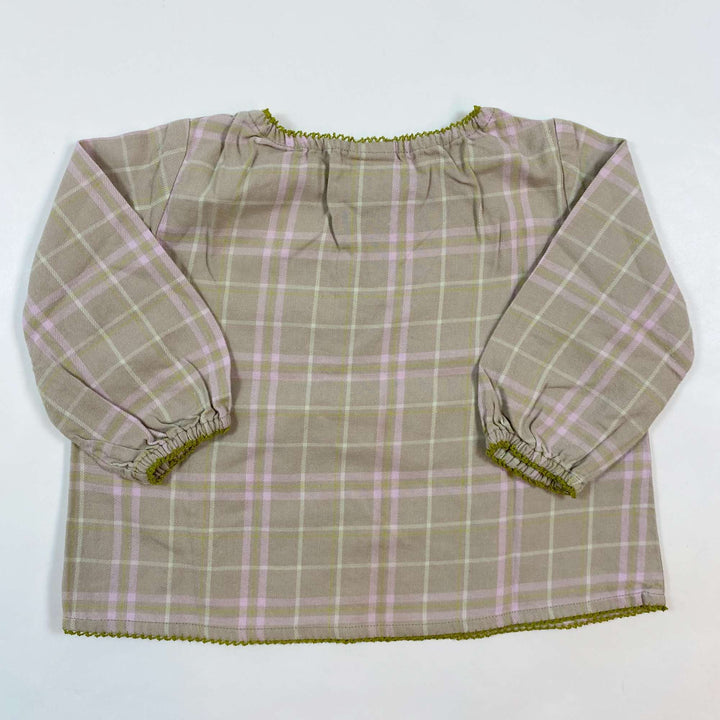 Petit Bateau beige check blouse 6M/67 3