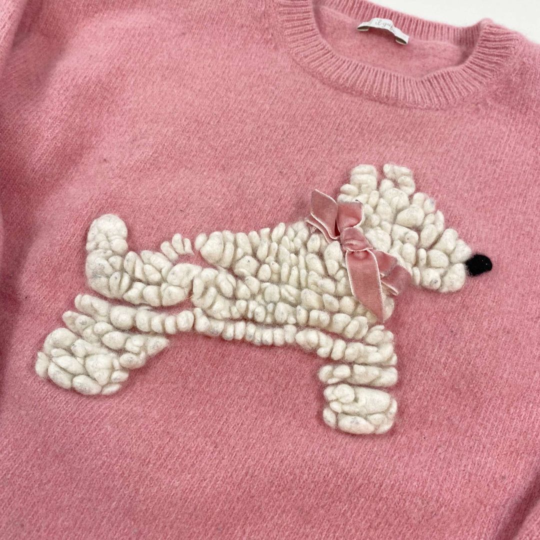 Il Gufo pink dog knit sweater 8Y 2