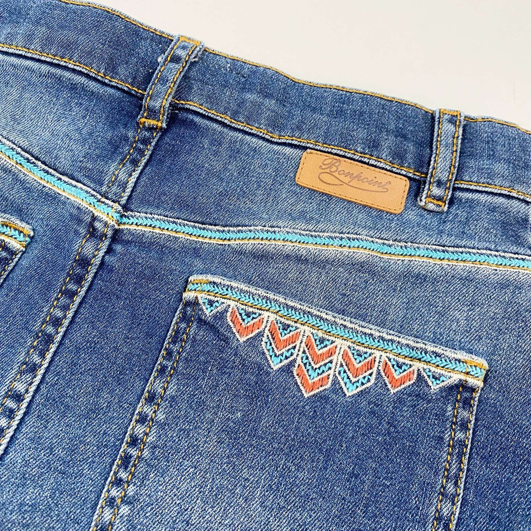 Bonpoint denim embroidered skirt 8Y 3