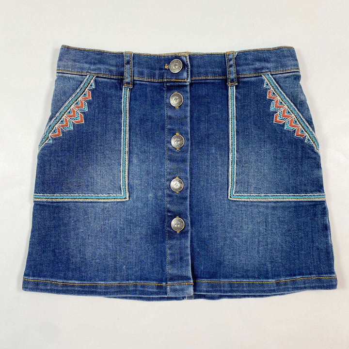 Bonpoint denim embroidered skirt 8Y 1