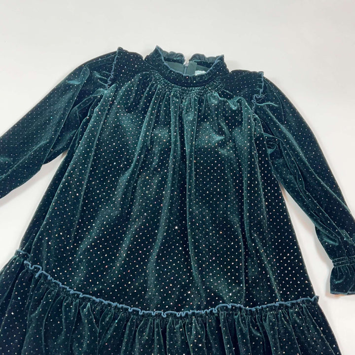 Abel & Lula dark green glitter velvet dress 4Y/104 2