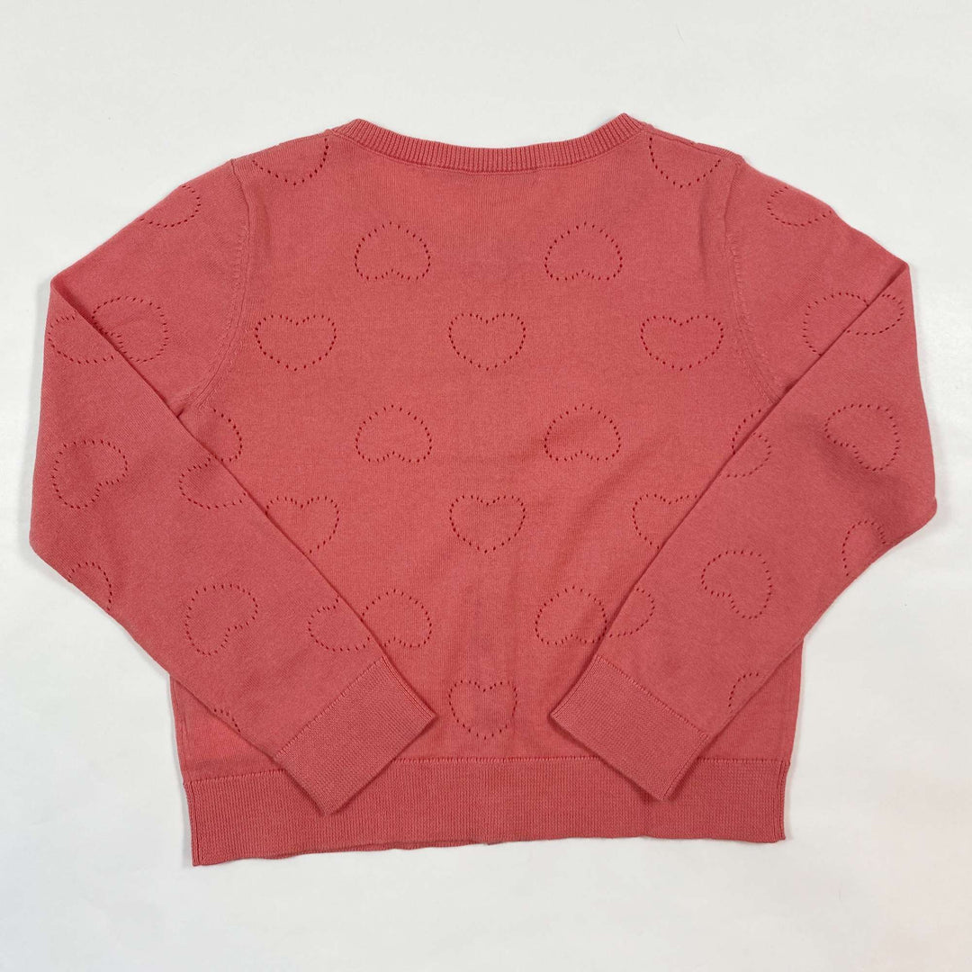 Bonpoint coral heart cardigan 6Y 2