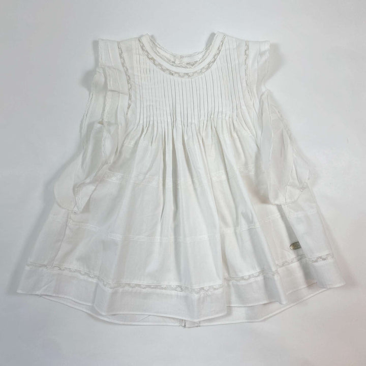 Tartine et Chocolat white plissé blouse 5Y 1