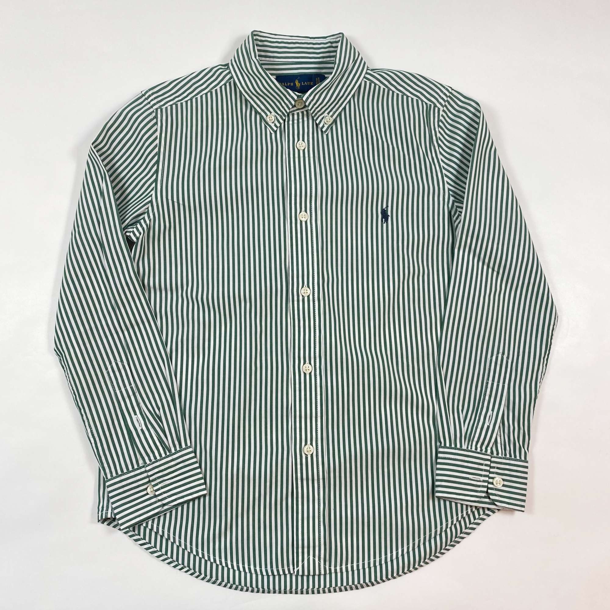 Ralph Lauren green striped button down shirt Ingrid Emil