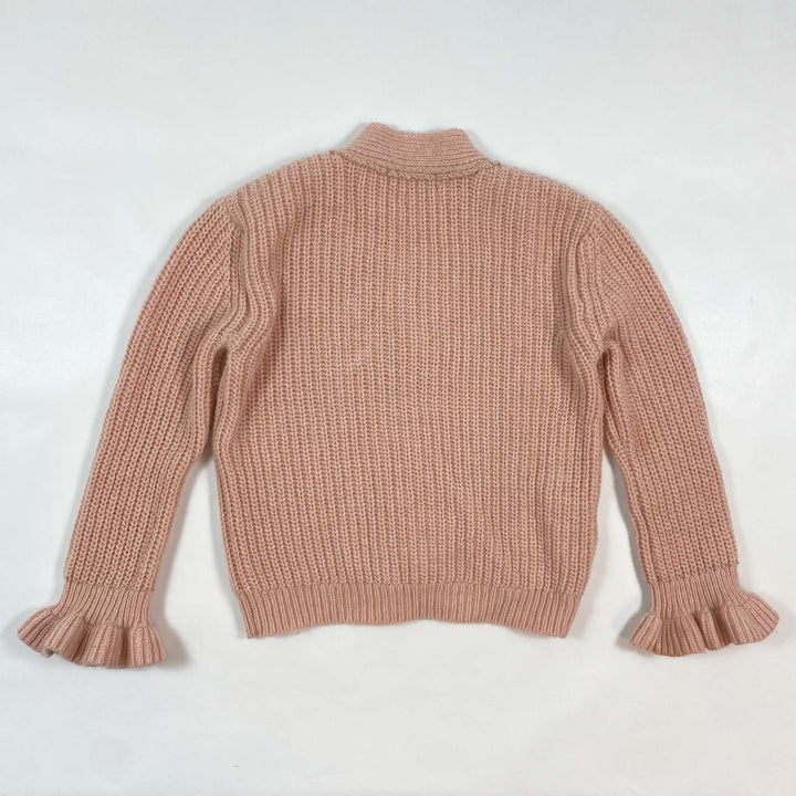 Petite Lucette pink shimmer detail wool blend cardigan 4Y 2