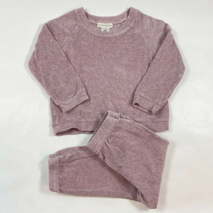 Serendipity Organics purple melange French terry lounge set 4Y/104 1