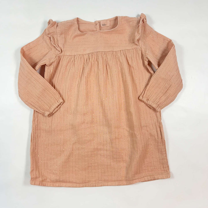 Búho peach dress with gold threads 24M 1