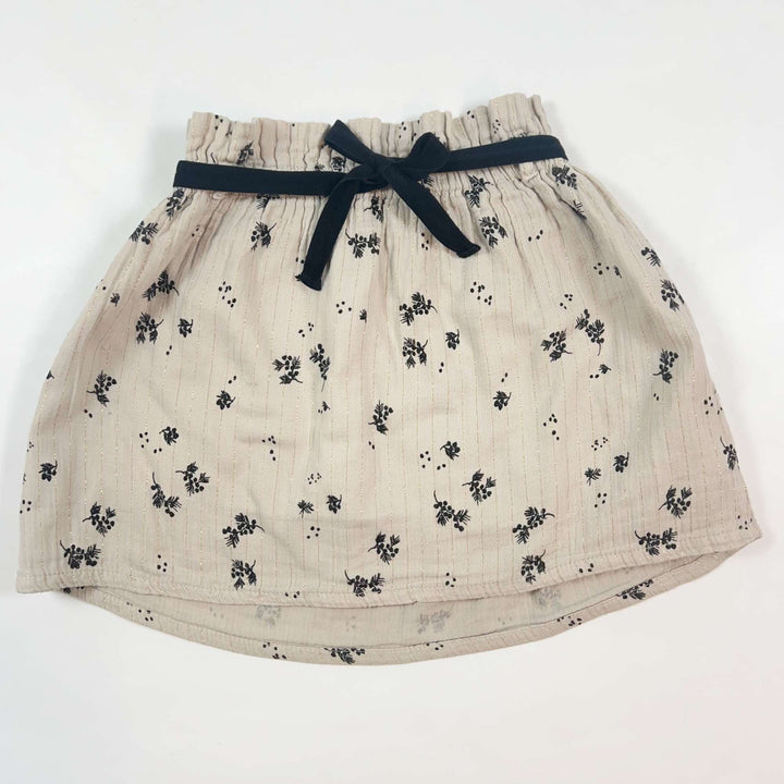 Búho beige floral skirt with gold stripes 6Y 1