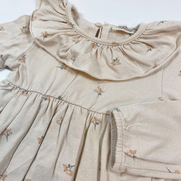 MarMar Copenhagen soft beige floral print body dress 9M/74 3