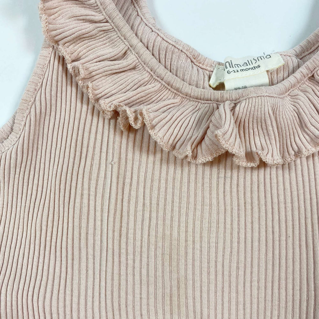 Minimalisma pale pink ribbed body 6-12M 3