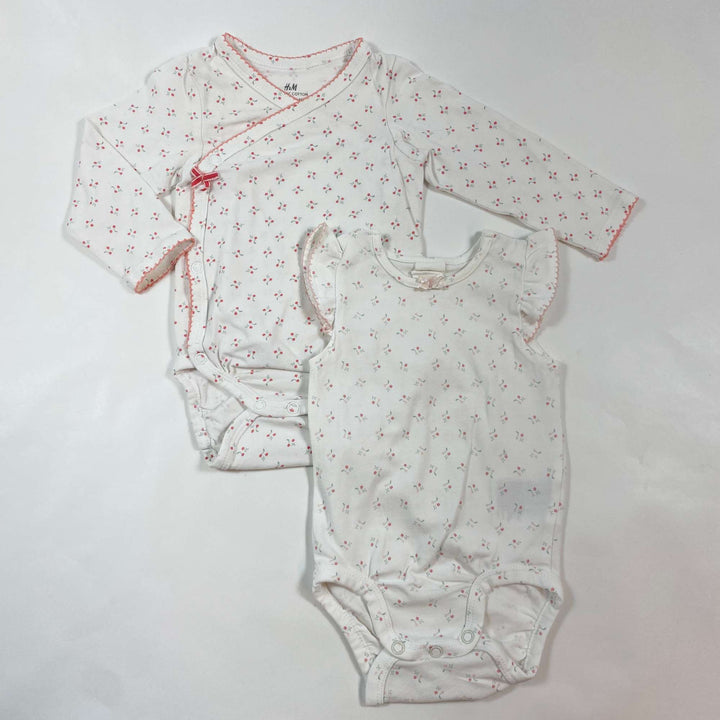 H&M floral print organic cotton body set of 2 62/68 1