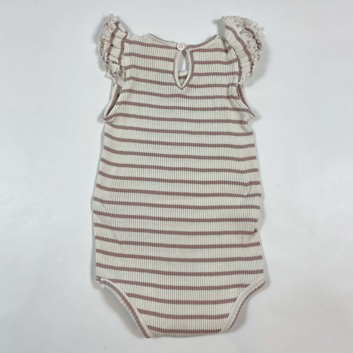 Minimalisma ribbed striped body with ruffles 6-12M 2