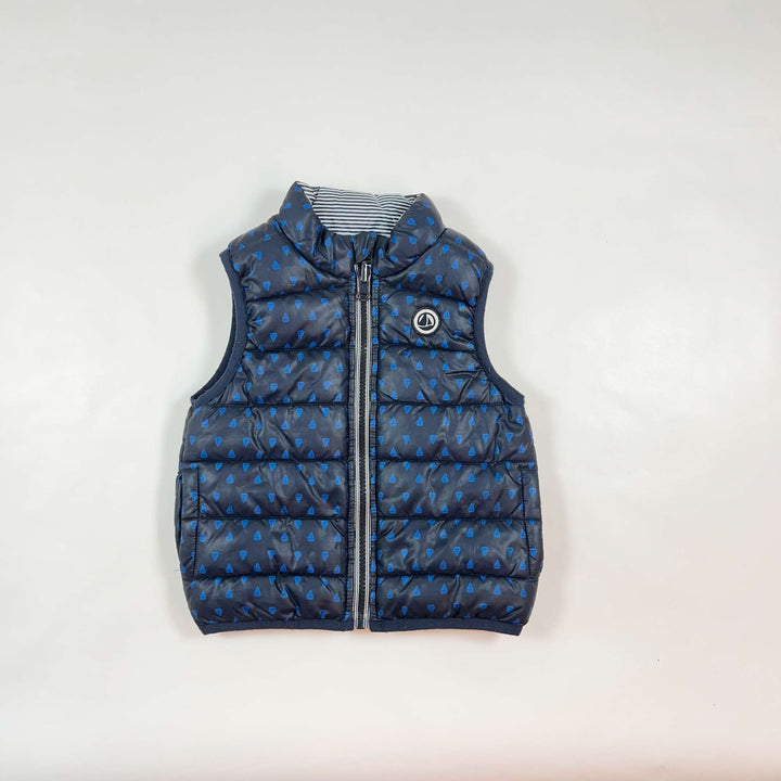 Petit Bateau reversible navy gilet 12M/74 1