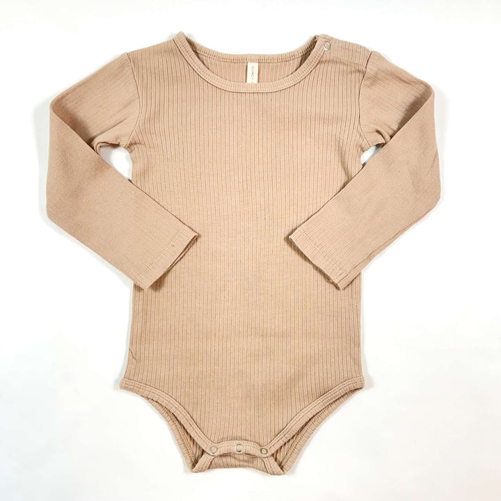 Quincy Mae dusty pink rib body 12-18M 1