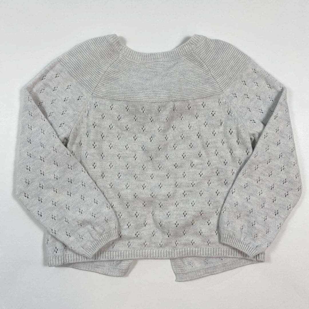 The Little White Company grey wool blend cardigan 12-18M 2