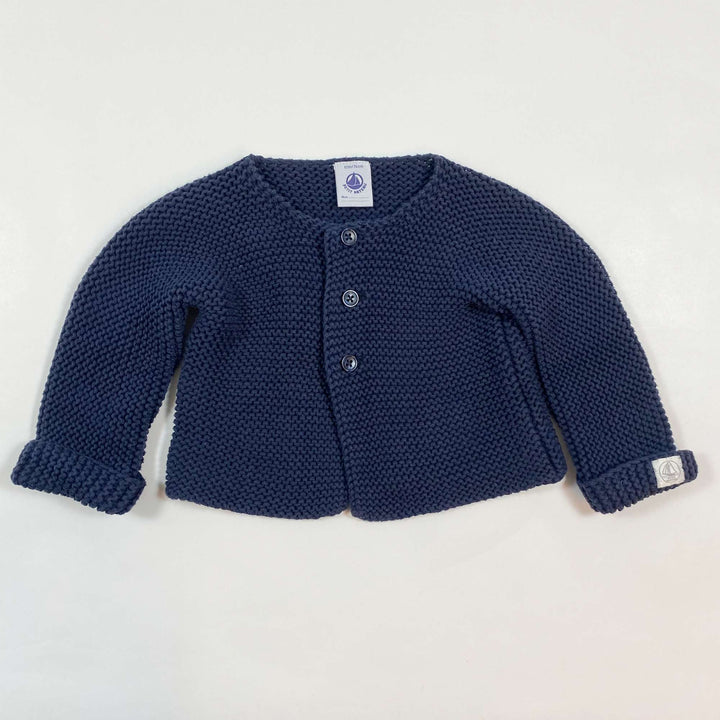 Petit Bateau navy heavy knit cardigan 12M/74 1