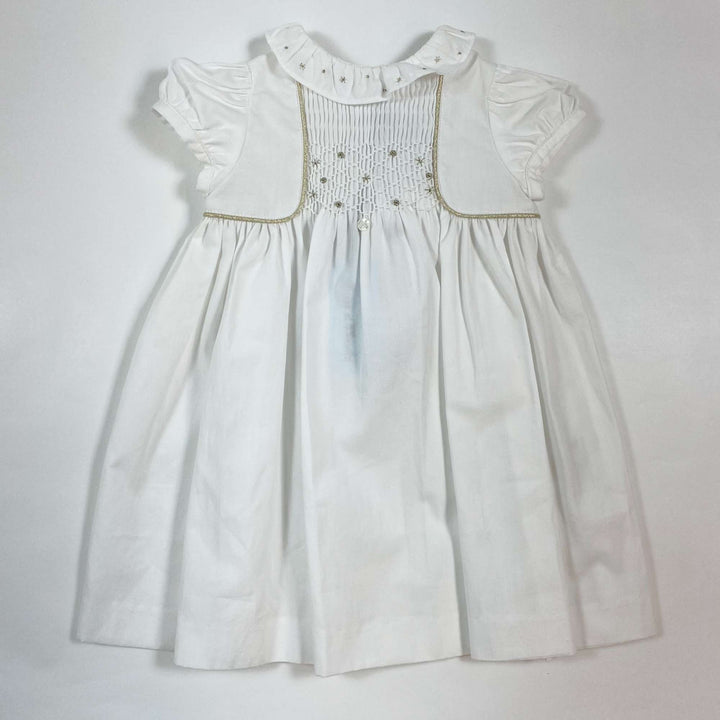 Tartine et Chocolat Fete Layette smocked white baby dress Second Season 6M 1