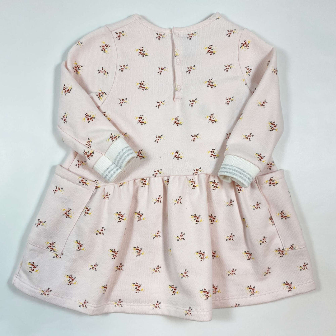 Petit Bateau light pink floral french terry dress Second Season 18M/81 2