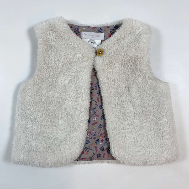 Cadet Rousselle off-white faux fur vest 18M 1