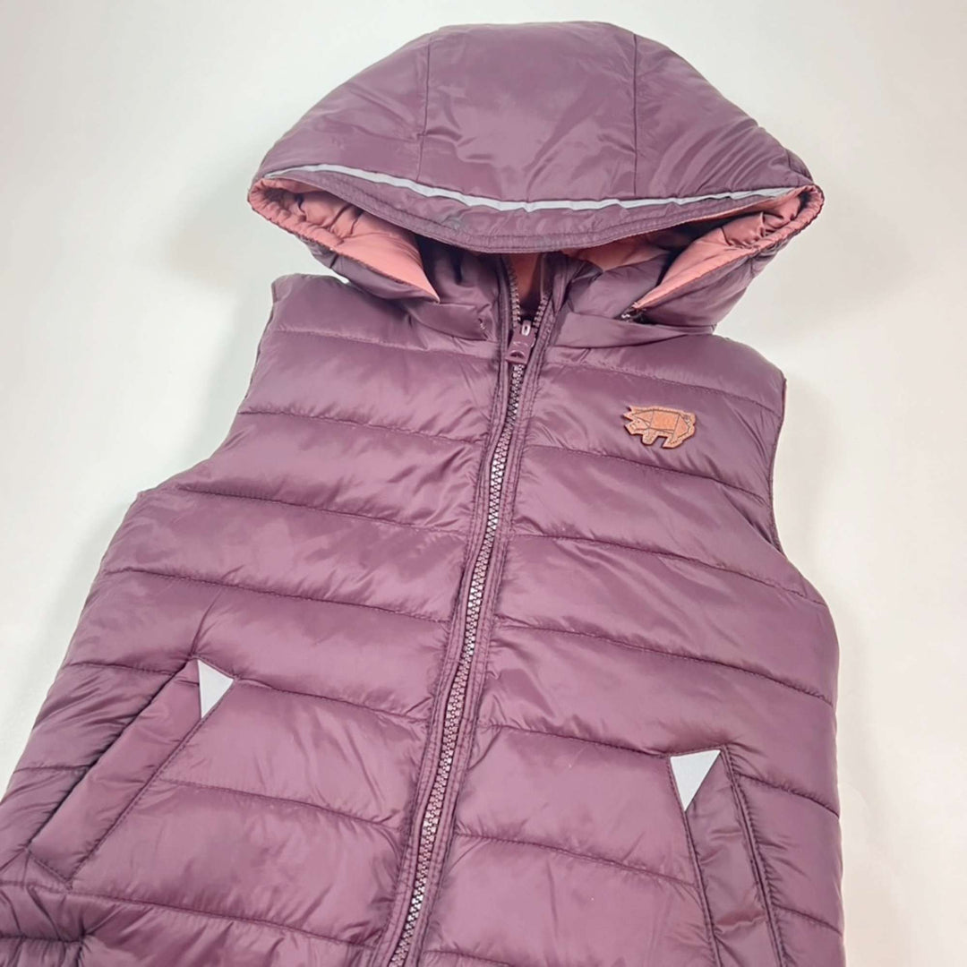Töastie burgundy/pink reversible  puffer vest with hood 1-2Y 2
