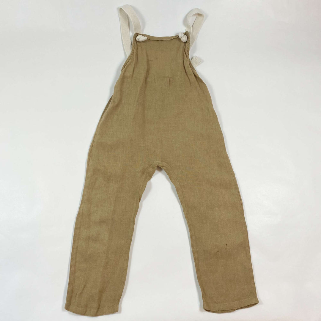 The Simple Folk olive organic linen dungarees 2-3Y 1