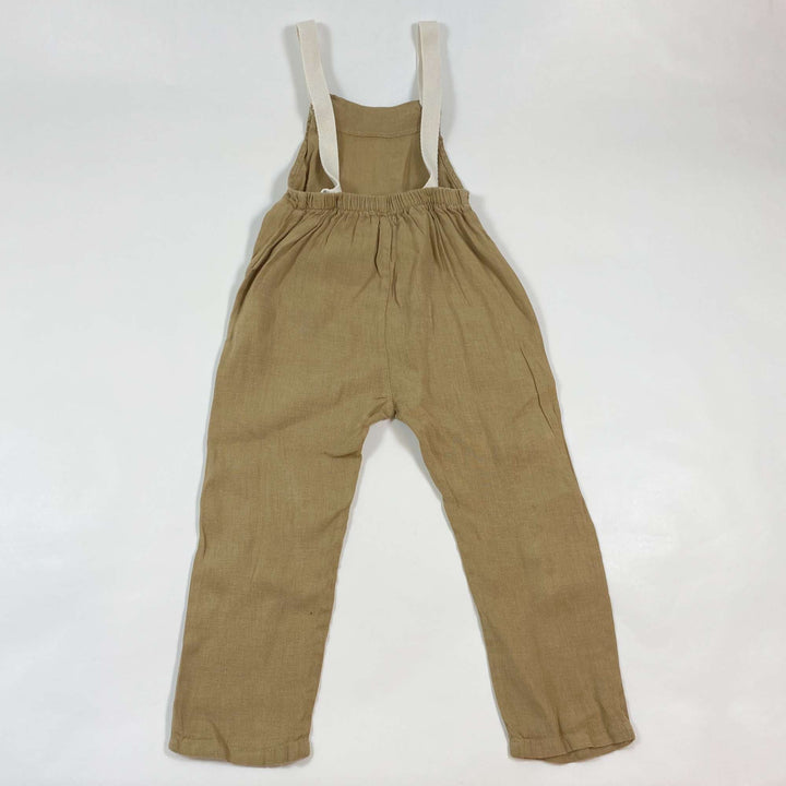 The Simple Folk olive organic linen dungarees 2-3Y 3