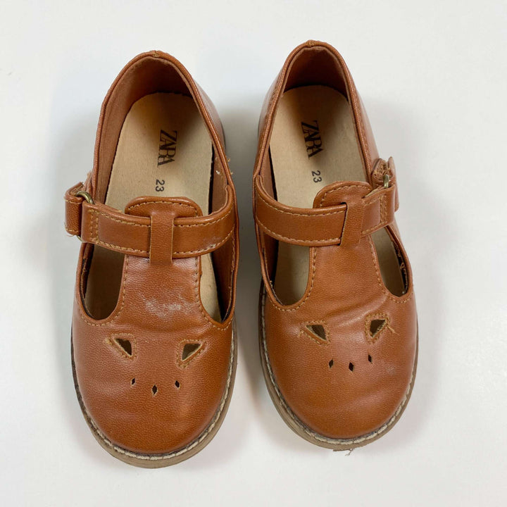 Zara cognac faux leather shoes 23 2