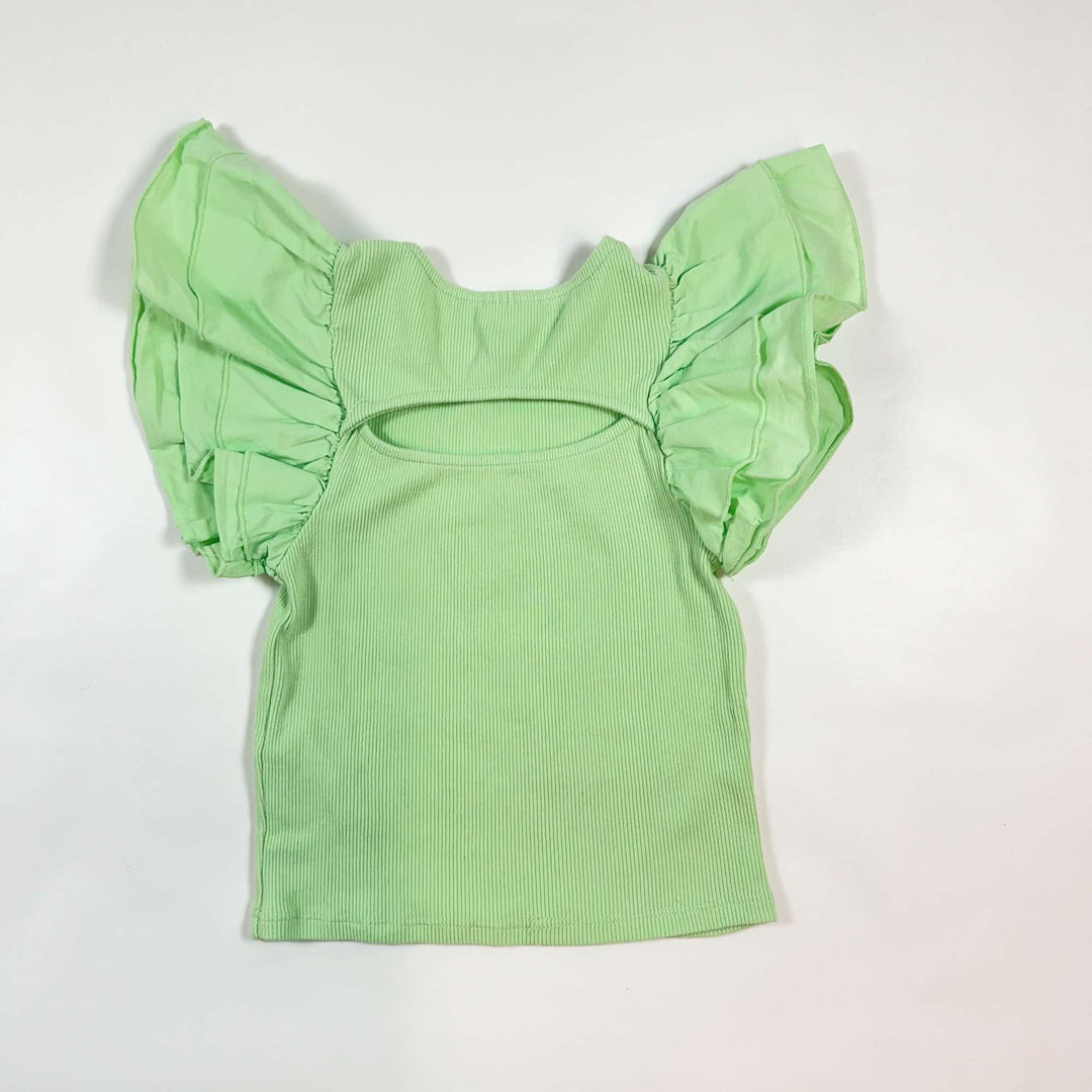 Zara neon green ribbed top 7Y/122 2