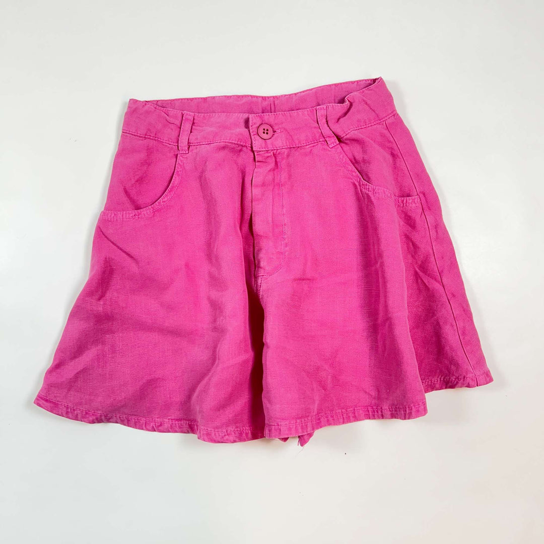 Zara hot pink wide linen mix shorts 7Y/122 2