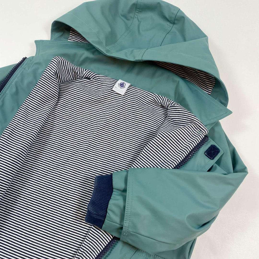 Petit Bateau teal rain jacket 3Y/96 2