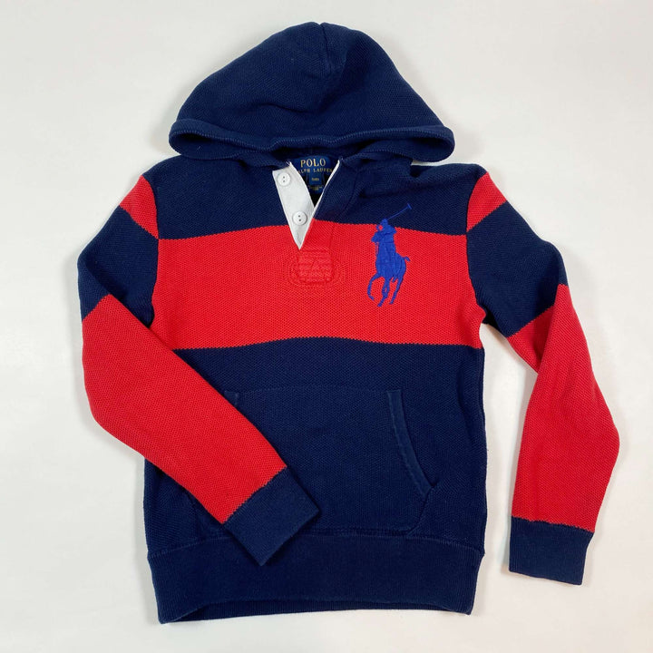 Ralph Lauren navy colour block waffle knit hoodie S(8Y) 1