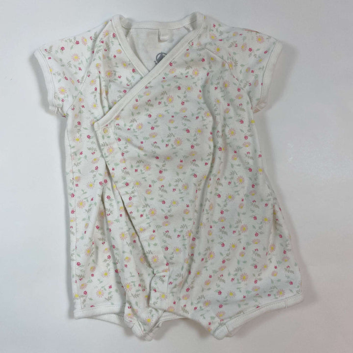 Petit Bateau floral wrap onesie 1M/54 1