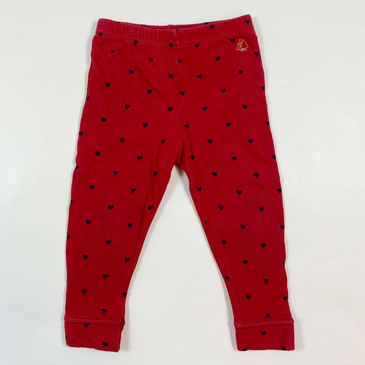 Petit Bateau heart print leggings 12M/74 1