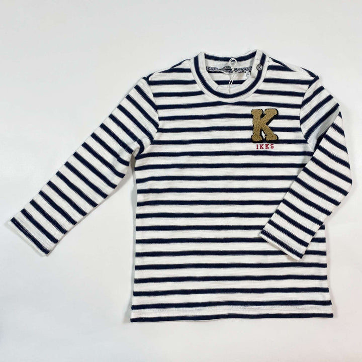 IKKS navy stripe long-sleeve Second Season 2Y 1