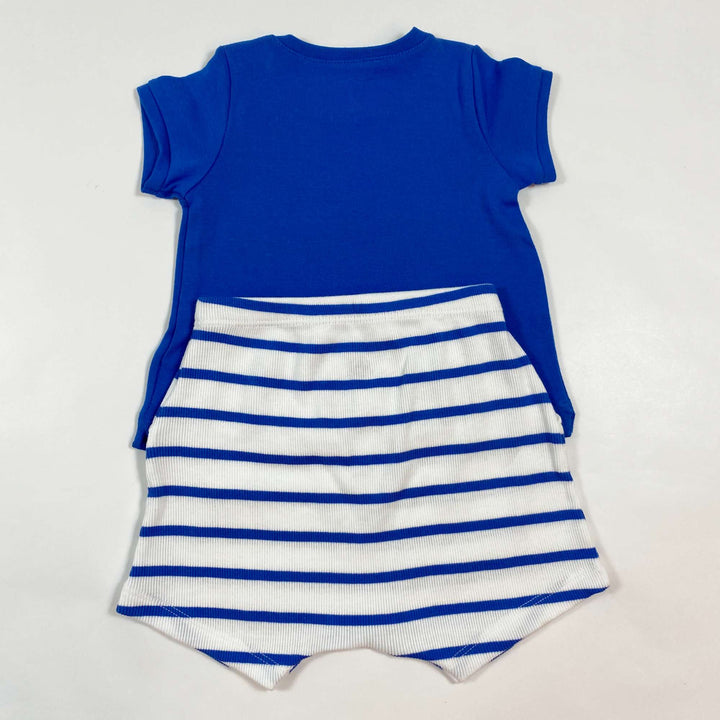 Petit Bateau blue summer t-shirt and shorts set Second Season 12M/74 3