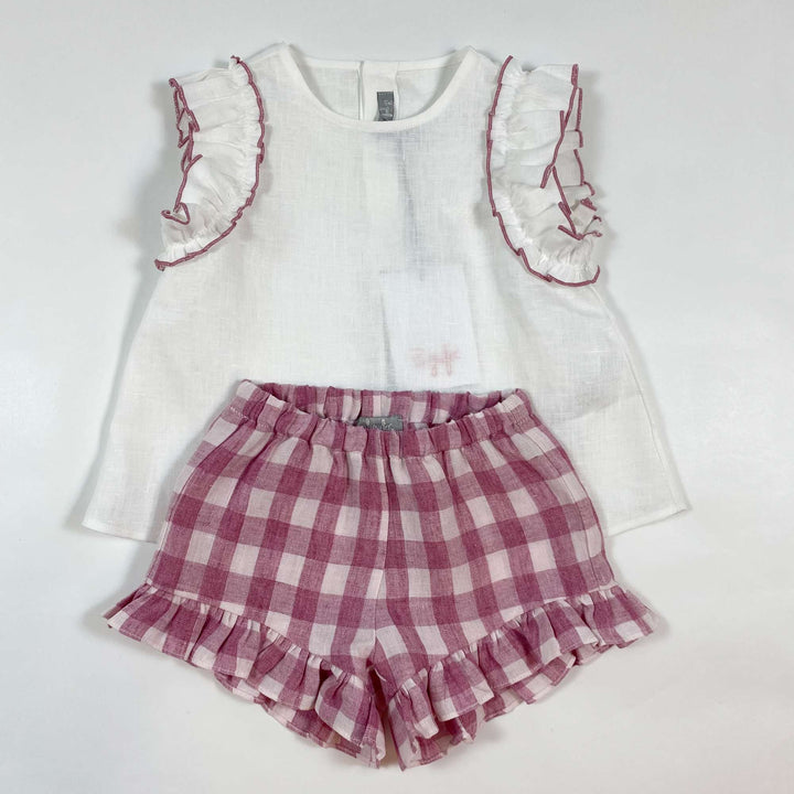 Il Gufo soft purple check linen summer set Second Season 12M 1