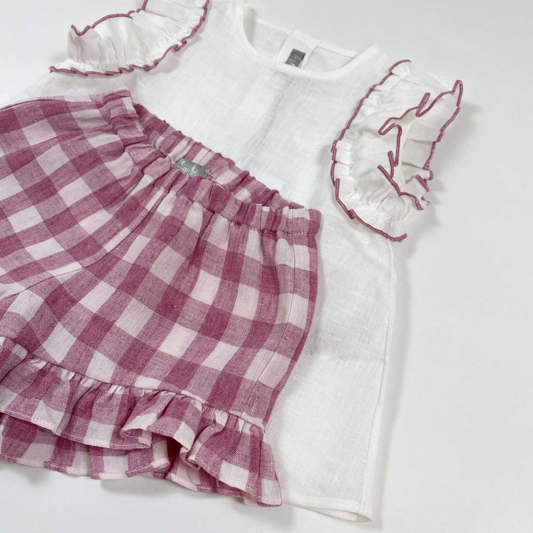 Il Gufo soft purple check linen summer set Second Season 12M 2