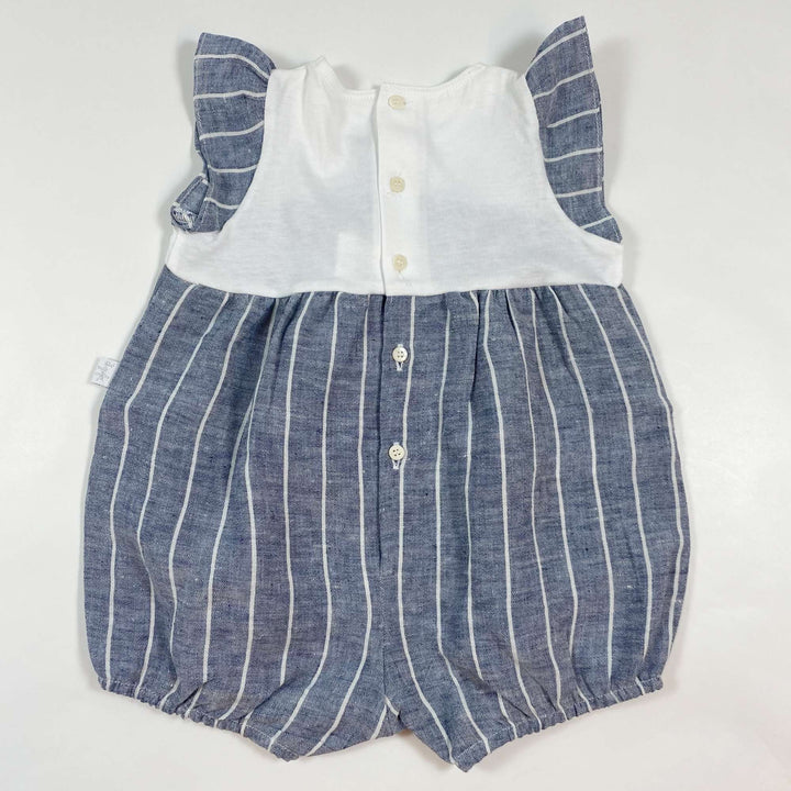 Il Gufo blue linen/cotton striped romper Second Season 9M 4