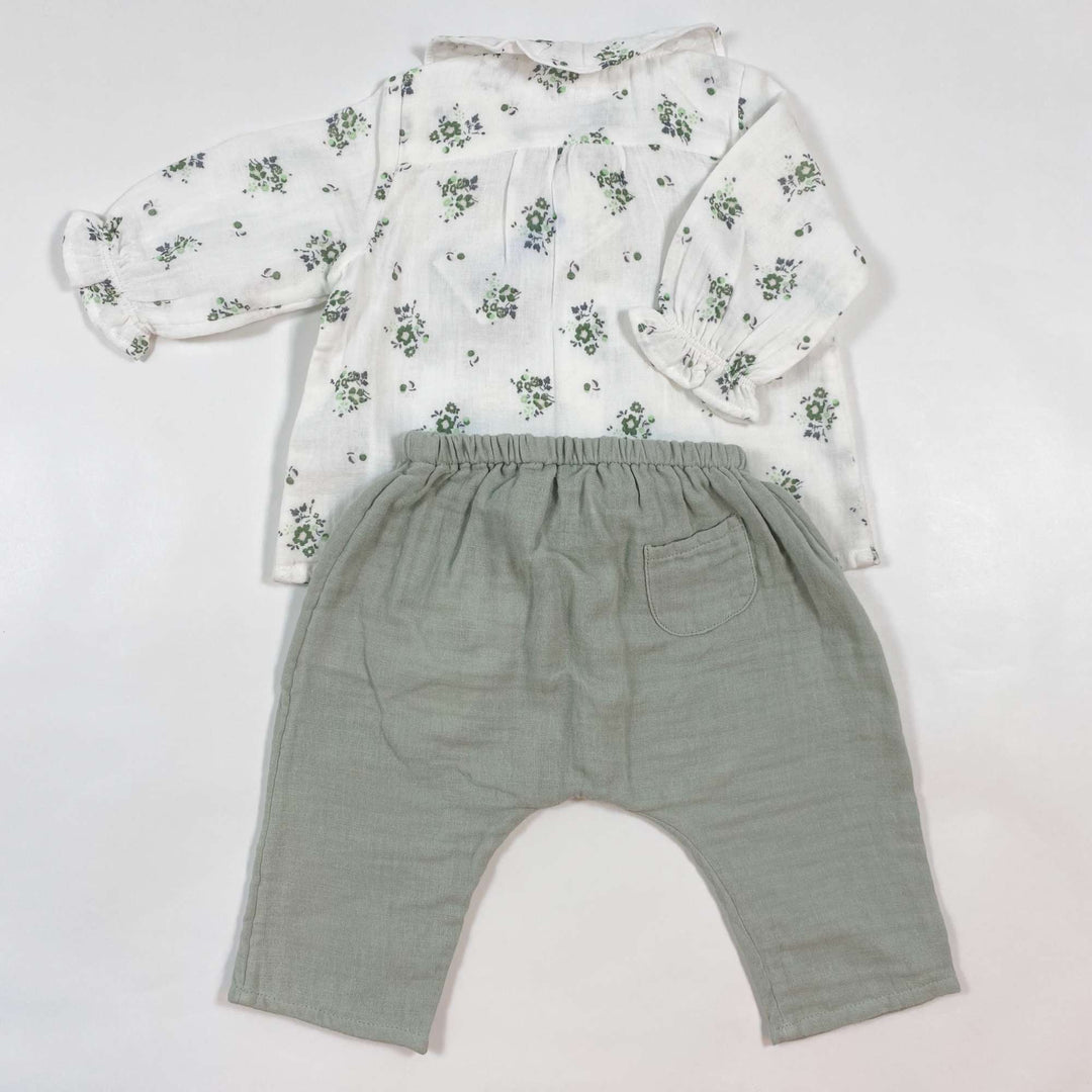 Petit Bateau sage floral organic cotton muslin summer set Second Season 3M/60 3