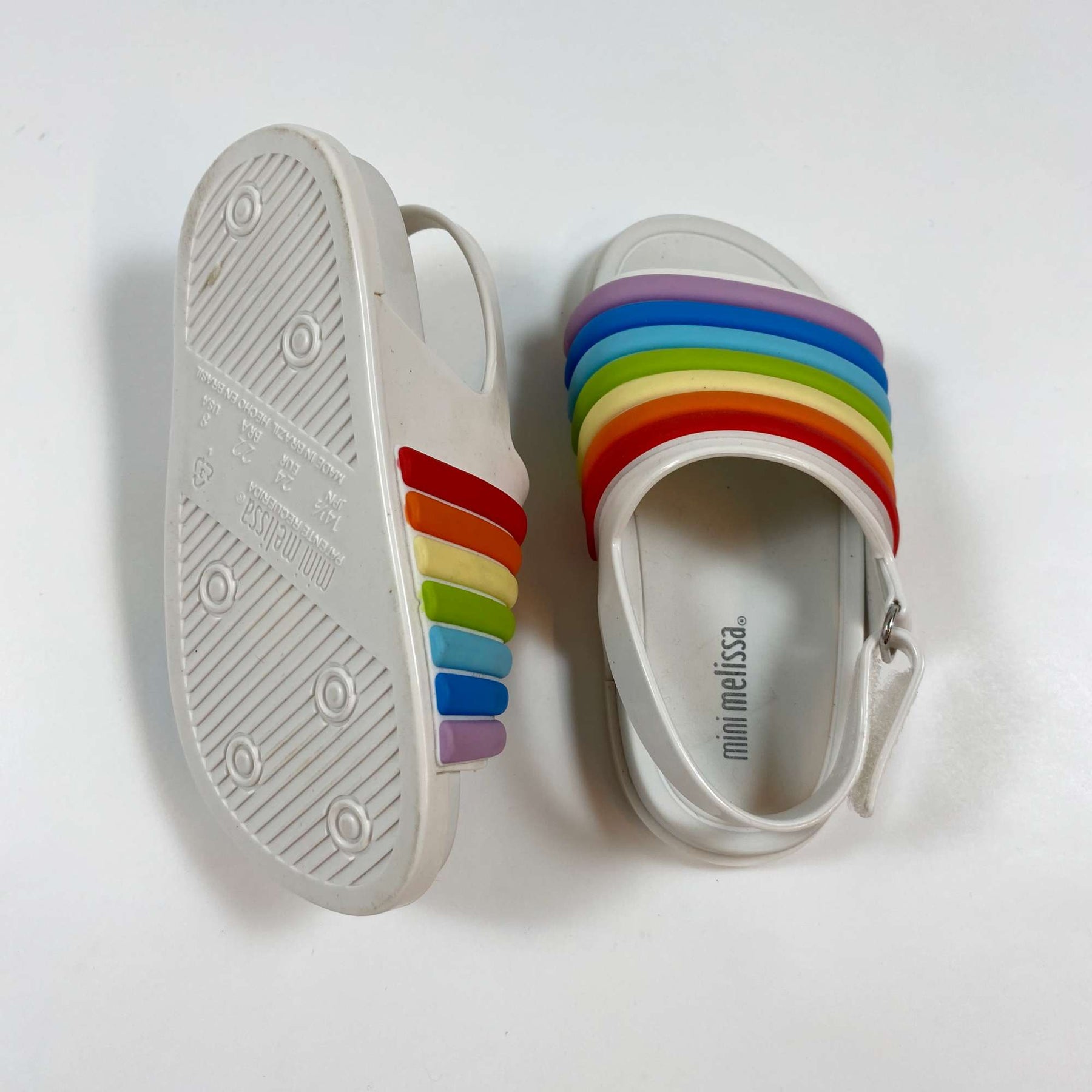 Mini melissa beach store slide sandal rainbow