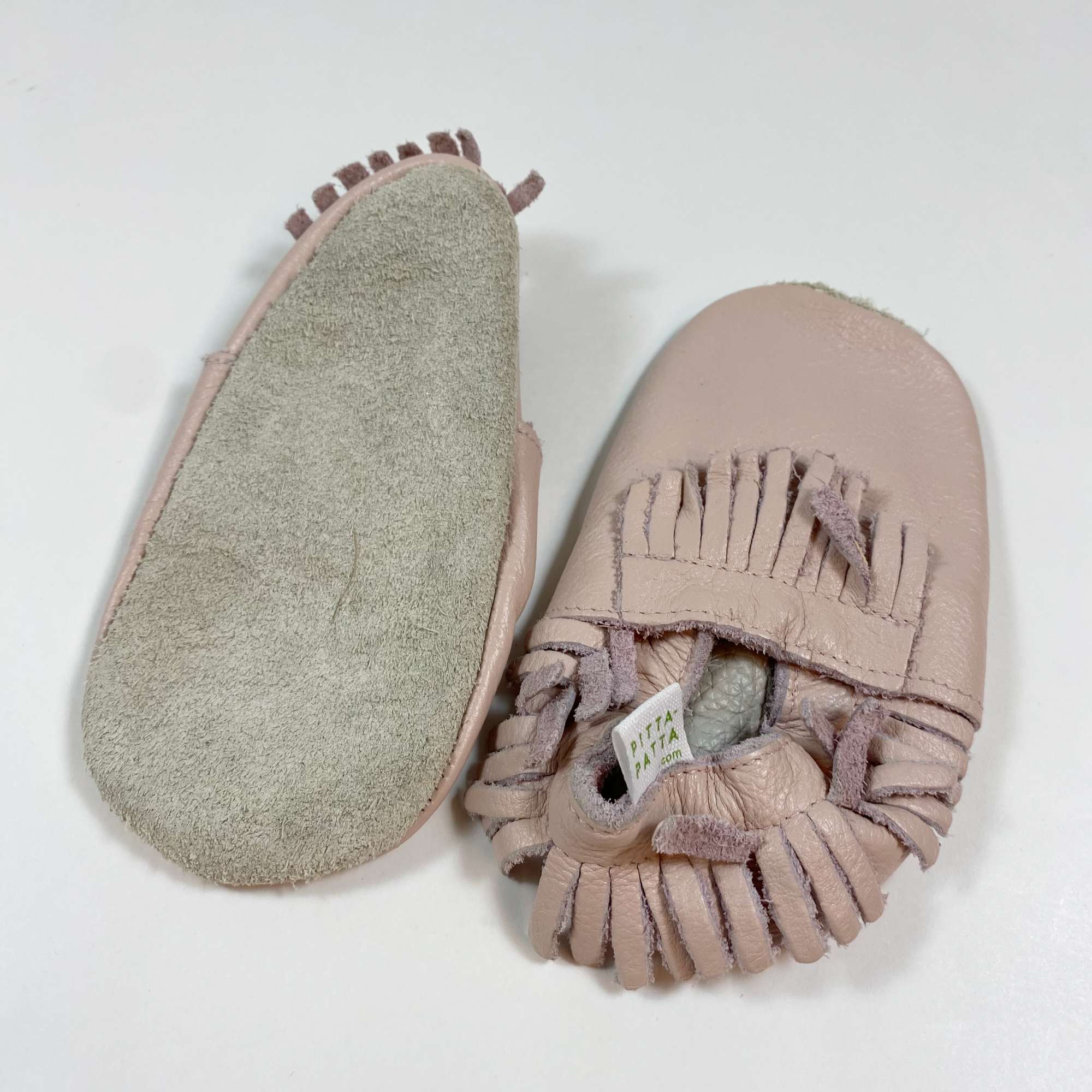 Pitta Patta soft pink leather slippers Ingrid Emil