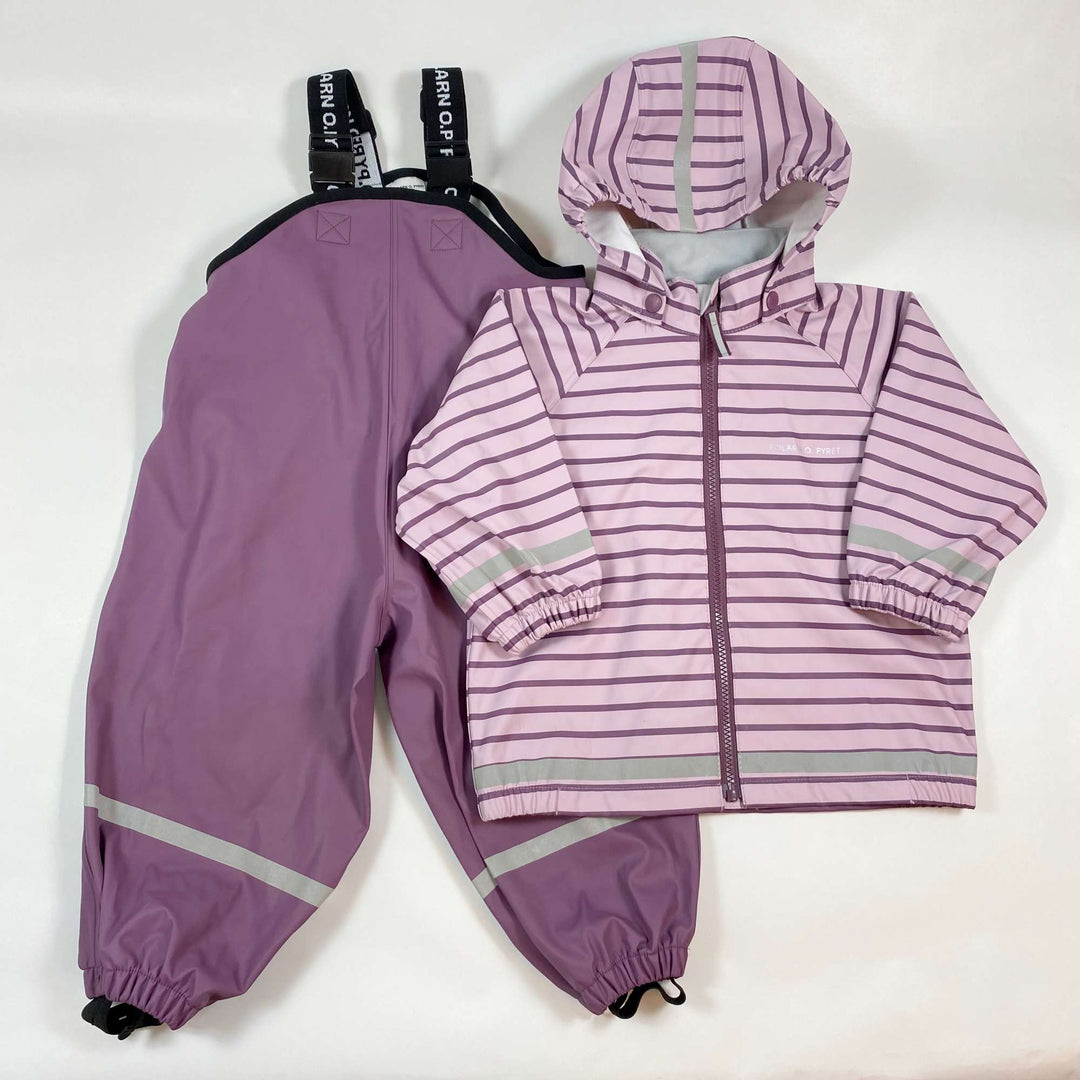 Polarn O. Pyret purple striped rain set 1-2Y/86-92 1