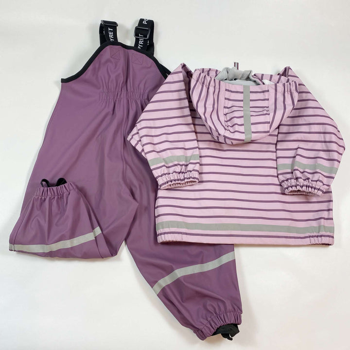 Polarn O. Pyret purple striped rain set 1-2Y/86-92 4