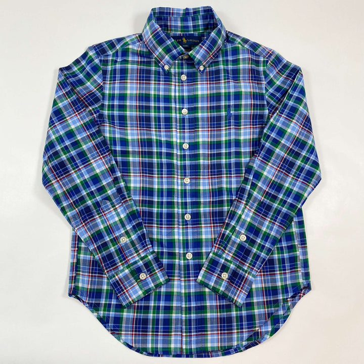 Ralph Lauren blue/green checked button down shirt Second Season 8Y 1