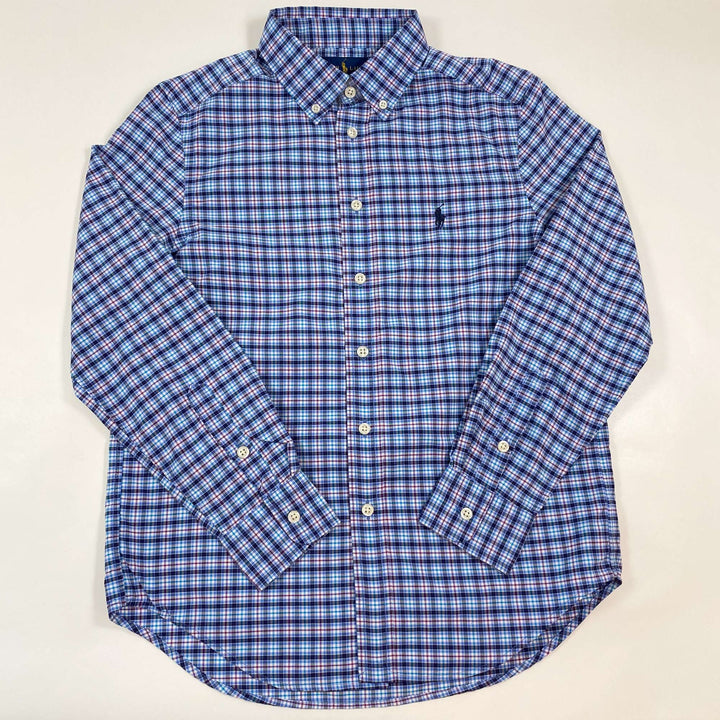 Ralph Lauren blue checked button down shirt Second Season 10-12Y 1