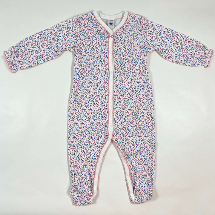 Petit Bateau pink floral footed pyjama Second Season 12M/74 1